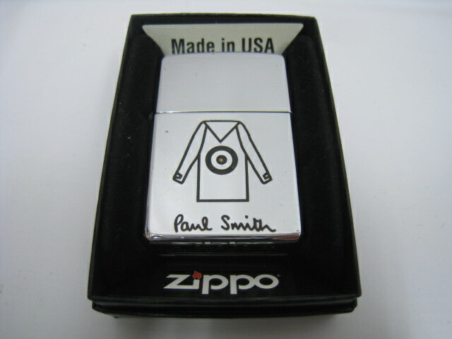 【中古】2002年製 平成14年 Zippo ジッポー Paul Smith ポールスミス オイルライター シルバー ロゴ カットソー ウエア