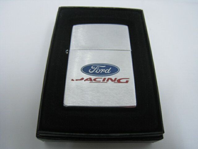 【中古】2000年製 平成12年 Zippo ジッポー Ford RACING フォードレーシング オイルライター シルバー