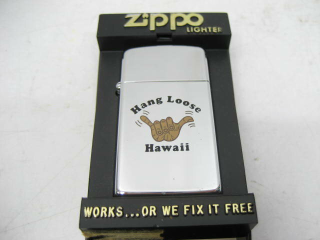 【新品】1989年製 昭和64年 平成元年 ZIPPO ジッポー Hawaii ハワイ ロゴ スリム オイルライター シルバー