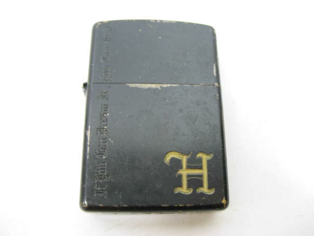 【中古】2011年製 平成23年 Zippo ジッポー ロゴ H オイルライター 黒 ブラック