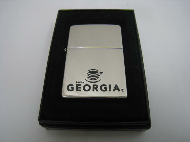 【新品】2004年製 平成16年 Zippo ジッポー GEORGIA ジョージア コーヒー オイルライター シルバー 銀 鏡面 コカコーラ