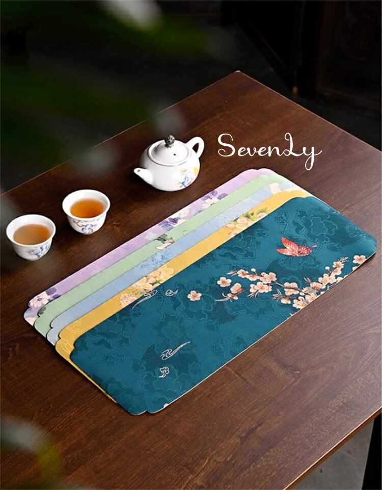 Rakuten - SevenLy 多用途の茶卓カバー兼マット 断熱・防水機能を備え、普段使いから茶事まで対応 ナチュラルカラーで空間に調和。手作りならではの温かみがあり、日々のティータイムに品格を添える一品