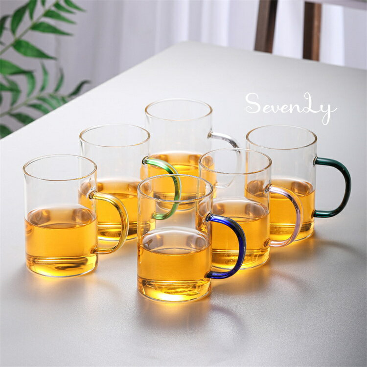 SevenLy 2種類の容量（300ml／400ml）がセットになった実用的なガラスコップ6個組 大人用・子ども用、..