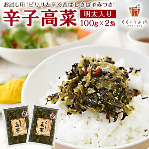 辛子高菜 100g×2袋 明太子入高菜 送料無料 メール便 博多 福岡 帰省土産 旅行土産 おかず ご飯のお供 おつまみ お土産 ギフト ポイント消化