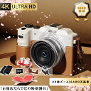 【バッテリー2個+64GBカード】デジカメ デジタルカメラ 4K 6400万画素 20倍ズーム ビデオカメラ スマホ転送 Wifi/OTG転送 カメラ デジタル 3.0インチ 大容量 自撮り 撮影 オートフォーカス 手ブレ補正 卒業修学旅行 子供学生ギフト 日本語説明書 USB-C クリスマスプレゼント(2)