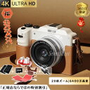 【バッテリー2個+64GBカード】デジカメ デジタルカメラ 4K 6400万画素 20倍ズーム ビデオカメラ スマホ転送 Wifi/OTG転送 カメラ デジタル...