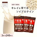 美痩 プロテイン 3袋セット 約240杯分ソイプロテイン 無添加 植物性 ソイプロ 大豆 アミノスコア オーガニック 置き換え ダイエット ファスティング 人工甘味料不使用 美容 ビューティー 健康 女性 女性向け 高タンパク 間食 減量 食品