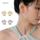 ハート クリップ イヤリング アクセサリー オープンハート プレゼント ギフト 大人 上品 小ぶり 華奢 ジルコン ゴールド ノンホールピアス