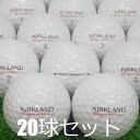 送料無料 ロストボール KIRKLAND Signature ホワイト 20球セット 中古 Bランク 美品 コストコ カークランド シグネチャー USGA認定3ピース ソフトで高弾性なコアが飛距離を引き出す 耐久性あるウレタンカバーはアイアンやウェッジに適したスピンを発生させる 白 ゴルフボール