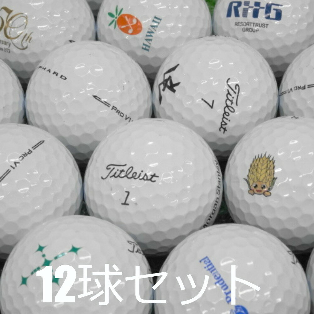 送料無料 ロストボール タイトリスト PRO V1 ホワイト 2023年モデル ロゴあり 12球セット 中古 Aランク 訳あり プロV1 白 1ダース ゴルフボ...