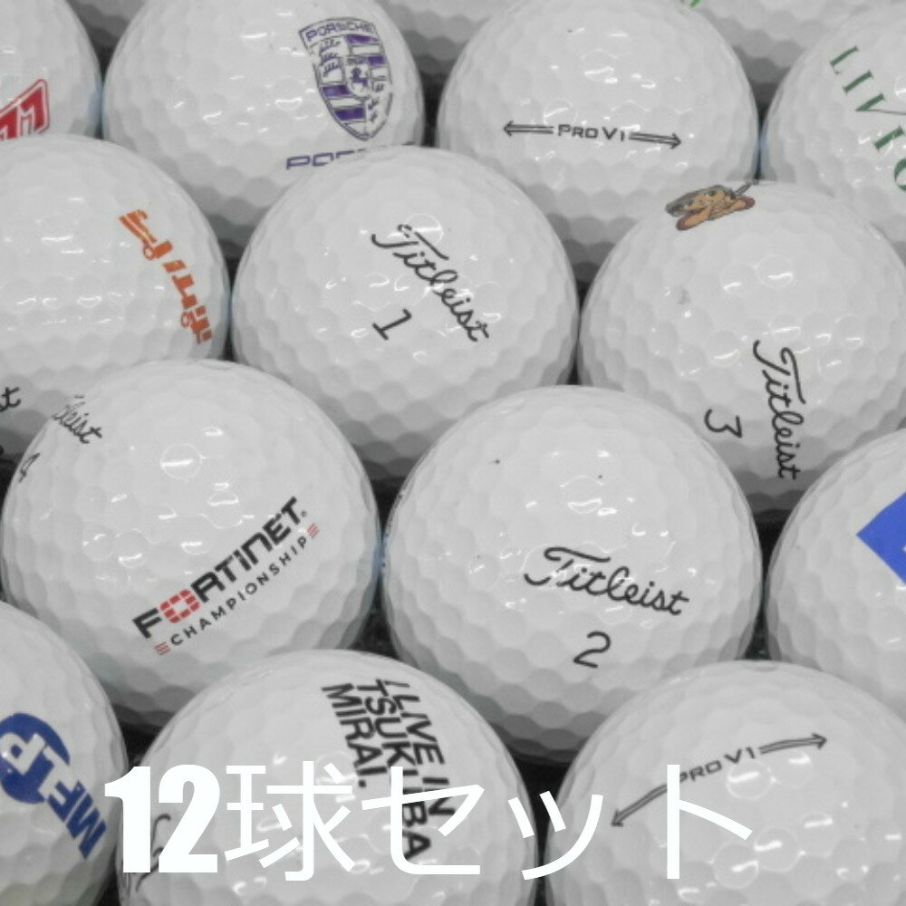 送料無料 ロストボール 2021 Titleist Pro V1 ホワイト ロゴあり 12球セット 中古 Aランク 訳あり タイトリスト プロV1 スピード・ス...