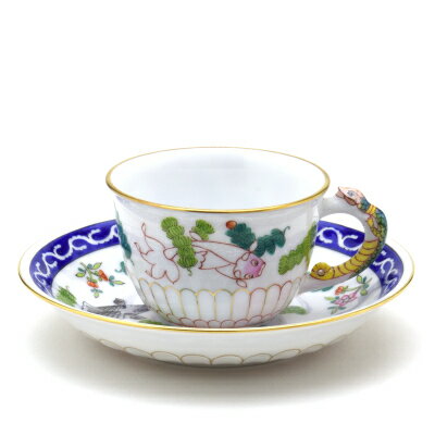 ヘレンド (HEREND) ポワッソン・リッチ エスプレッソカップ&ソーサー 80cc 03135 / PO-RI リザードハンドル【新品】【マスターペインター...