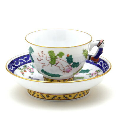 ヘレンド (HEREND) ポワッソン・リッチ デミタスカップ&ソーサー 100cc 03371 / po-ri マンダリンハンドル マスターペインターのサイン...