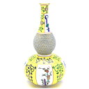 ヘレンド 西安の黄 瓢箪形花瓶(M) 透かし彫り 磁器製 飾り壺 ハンドメイド 手描き 花活け 飾り物 松竹梅文様 ハンガリー製 Herend