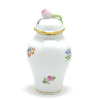 ヘレンドMF(ミルフルール・1,000の花) (06574)ミニ花瓶・蓋付き飾り壺(薔薇飾り)洋食器 陶磁器HEREND ハンガリー