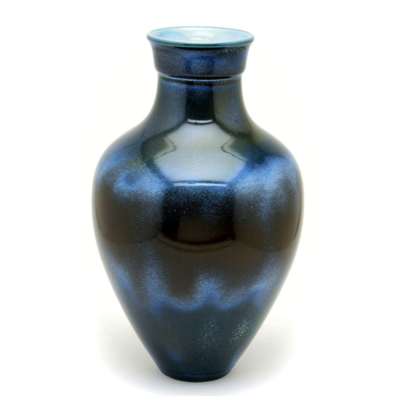 セーブル 超希少 一点物 花瓶デクール34(装飾:MR649) 飾り壺白樺薪の焚き木窯 1999年 ハンドメイド新硬質磁器 フランス製 Sevres