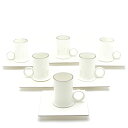 セーブル 超希少 コーヒーカップ&ソーサー(6客set) エクラ プラチナライン 軟質磁器製 ハンドメイド 洋食器 フランス製 Sevres