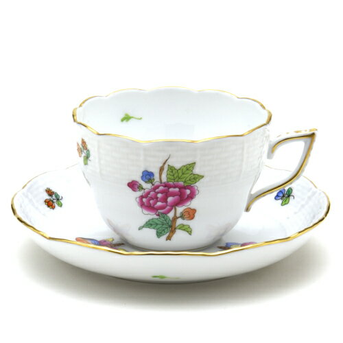 ヘレンド (HEREND) ヴィクトリアの花と蝶 ティー・コーヒー兼用カップ&ソーサー 220cc 00730 / LVF-1【新品】【純正BOX付き】【並行輸...