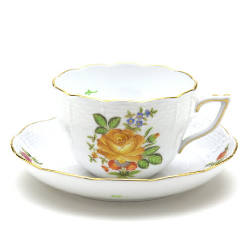 ヘレンド (HEREND) 小さな薔薇の花束 イエロー ティー・コーヒー兼用カップ&ソーサー 220cc 00730 / PBR-3【新品】【純正BOX付き】【...