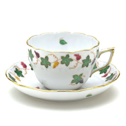 ヘレンドSZG レーズンガーランド 多彩色 ティー・コーヒー兼用カップ＆ソーサー手描き 磁器製 洋食器 ハンガリー製 Herend