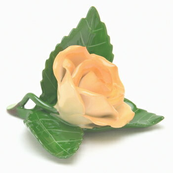 ヘレンド カード立て 葉の上の薔薇(オレンジ) ハンドメイド 手描き 磁器製 置物 飾り物 オブジェ 箸置き ハンガリー製 Herend [3]