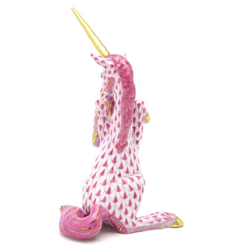ヘレンド ユニコーン 一角獣ビューヘレンド ピンクの鱗模様 金彩仕上げ手描き 磁器製 フィギュリン 置物 飾り物ハンガリー製品 Herend [3]