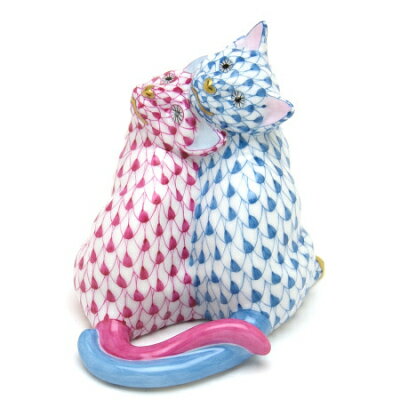 ヘレンド フィギュリン 玉乗りねこ 2匹 美術品・アンティーク ヘレンド フィギュリン 玉乗りねこ 2匹 美術品・アンティーク