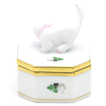 ヘレンド VRHS ヘレンドのウィーンの薔薇 シンプル 06105 ファンシーボックス 猫飾り 小物入れ 小筐 磁器製置物 飾り物 HEREND ハンガリー製 [2]