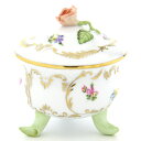 ヘレンド MF ミルフルール 1,000の花 06039 脚付きボンボン入 (M) 薔薇飾り 小物入れ 磁器置物 HEREND ハンガリー製