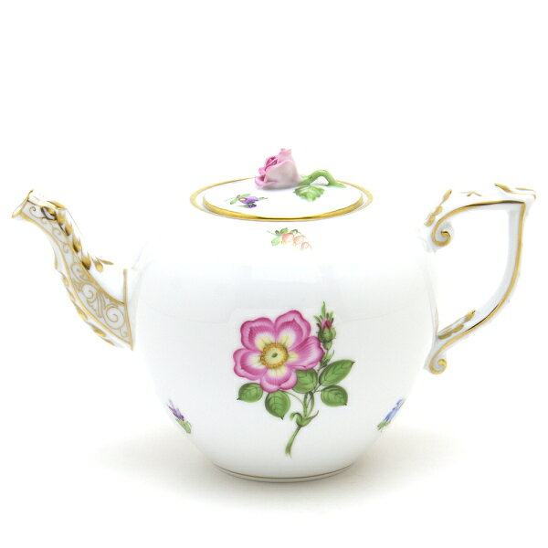 ヘレンド (HEREND) グスターヴ ティーポット 薔薇飾り 800cc 00606 / GV-11 【新品】【純正BOX付き】【並行輸入品】 花 フラワー 珈琲 紅茶 送料無料 手描き ハンガリー製 プレゼント ギフト ブランド 磁器 食器