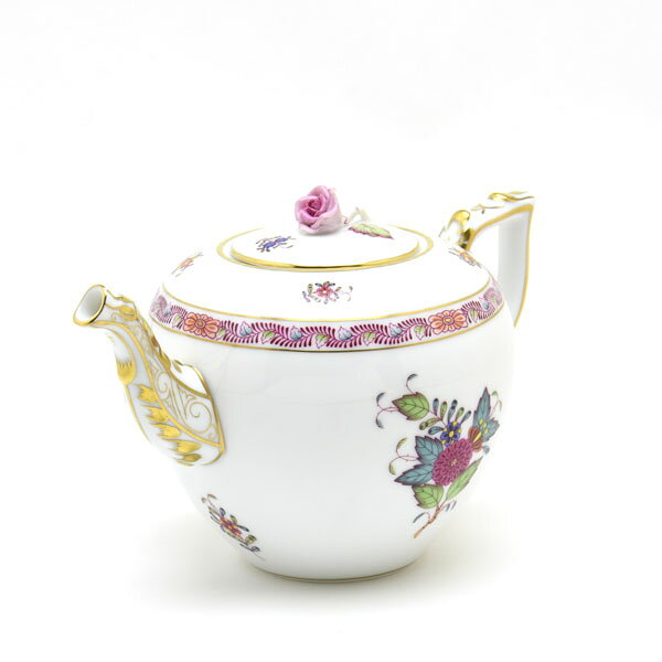 ヘレンド (HEREND) アポニーフラワー 多彩色 ティーポット 薔薇飾り 800cc 00606 /...
