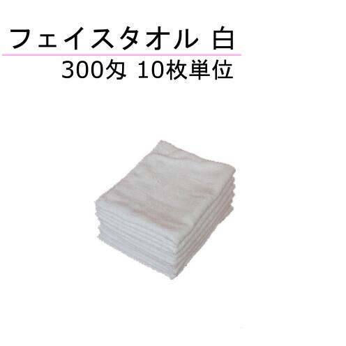 フェイスタオル 300匁 白 10枚セット