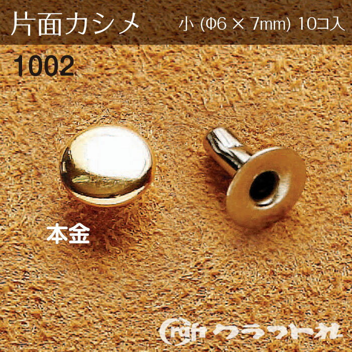 レザークラフト 片面カシメ 小 (φ6×7)　本金　1002-11　(取り寄せ品)　(メール便可)