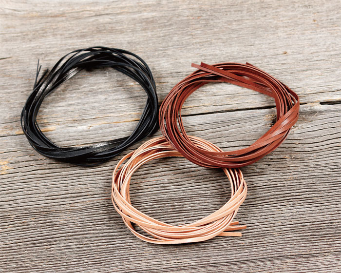 レザークラフト サドルレース かがり用　2mm巾　5本 黒　3593-02　(取り寄せ品)　(メール便可)