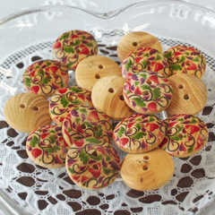 木工ボタン 木のボタン　釦 木ボタン　PH-15　(取り寄せ品)　(メール便不可)