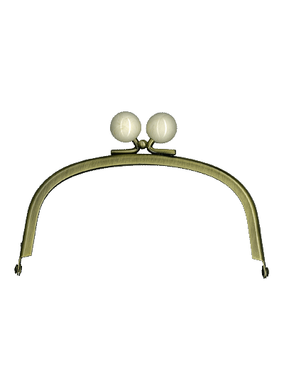 SS期間中ポイント10倍!玉付き口金　鉄・アクリル　アンティークゴールド　8.5×12cm　玉サイズ16mm　BK-..