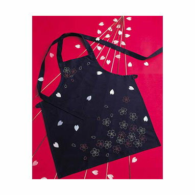 エプロン満開の桜　刺し子117(紺)　(取り寄せ品)　(メール便可)