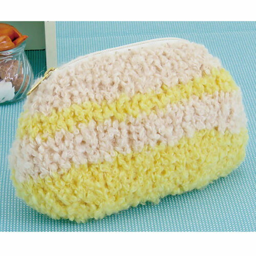 編み付けファスナーポーチキット ボーダーポーチ(棒針)　AK-1　(取り寄せ品)　(メール便不可)