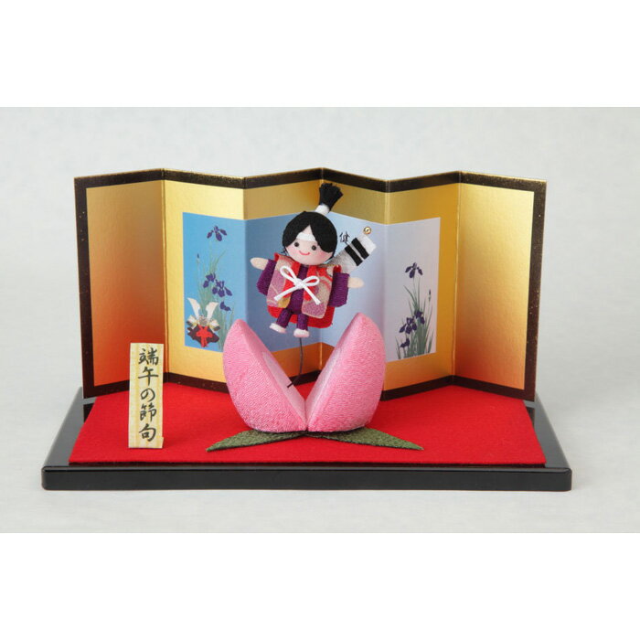 手芸キット 端午の節句　ちりめん細工　桃から桃太郎　金屏風・もうせん・立札付　LH-67　(取り寄せ品)　(メール便可)