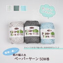 環境に優しいエコな紙の編み糸 ペーパーヤーン 50m巻 「くすみカラー」編み物 包装用資材 (取り寄せ品) (メール便不可)