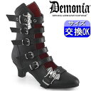デモニア ショートブーツ コンバットブーツ ミリタリーブーツ ワークブーツ おしゃれ5cm/センチ ヒール 黒 合皮 人気 パンク ロック ロリータ ゴシック ...