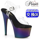 【3ヶ月保証&特典付】プリーザー 厚底 ストラップ サンダル パープル グラデーション 約18cmヒ ...