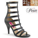 【3ヶ月保証&特典付】プリーザー ショートブーツ 10cm/センチ ヒール ブラック 合皮 グラディエーターブーツ ハイヒール ピンヒール レディース 靴 大きい サイズ プリーザーヒール Pleaser 公式 DREAM-438 DRE438/BPU