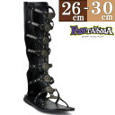 【3ヶ月保証&特典付】グラディエーターブーツ サンダル 黒 ブラック メンズ 人気 ファッション 靴 V系 サイバー FUNTAZMA by PLEASER USA プリーザー 公式 ROMAN15/B/PU