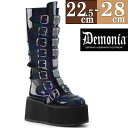 【取寄せ】Demonia デモニア 厚底 ブーツ 黒 超厚底 ロングブーツ レディース ファッション シューズ 靴 人気 パンク ロリータ ゴシック ゴス ゴスロリ おしゃれ ごつい ゴツめ ギャル V系 原宿系 量産型 地雷系 病みかわいい お取り寄せ品