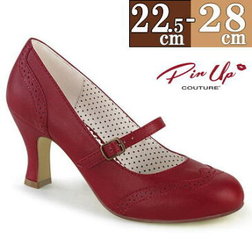 【取寄せ】PIN UP COUTURE パンプス レッド 赤 合皮 チャンキーヒール ハイヒール シューズ 輸入 海外 ブランド ドレス ステージ 衣装 女装 ストラップ ロリータ ゴスロリ ファッション コスプレ レディース 靴 派手 人気 大きい サイズPleaser/プリーザー