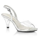 【訳アリ品/ 24cm限定】Pleaser プリーザー クリア ヒール サンダル ストラップ付き 7cm(8cm) センチ ヒール クリアー 透明 ローヒール ...