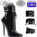 PLEASER USAのフェチ系レーベルのDEVIOUS/デビアス。Pleaser プリーザー ショートブーツ 黒 15cmヒール 大きいサイズ |靴|サイズ交換OK|送料無料|コンビニ受け取り