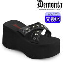 【3ヶ月保証&特典付】デモニア demonia 厚底 サンダル 黒 超厚底 9cm レディース 靴 人気 パンク ロック ロリータ ゴシック ゴス ゴスロリ ごつい V系 サイバー 量産型 地雷系 DEMONIA 公式 FUNN-29 FUNN29/BPU