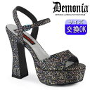 【3ヶ月保証&特典付】デモニア demonia 厚底 サンダル 黒 13cm 太ヒール 人気 パンク ロック ロリータ ゴシック ゴス ゴスロリ レディース 靴...